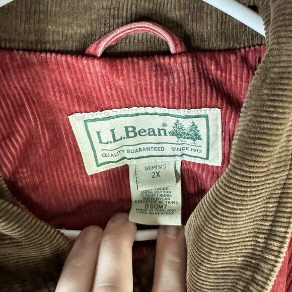 Vintage LL Bean Jacket Womens 2XL Red Corduroy Hunting Field Barn Chore Coat - Picture 6 of 12